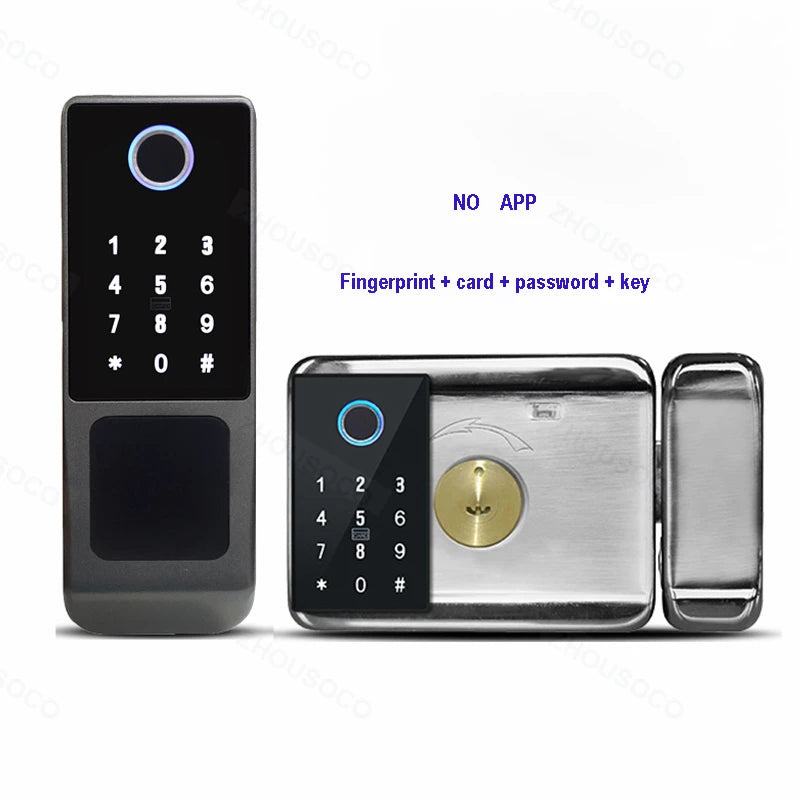 Smart Door Knob Fingerprint Door Lock Rechargeable Keyless Entry Door Lock with Keys TUYA App Control for Bedrooms Cloakroom