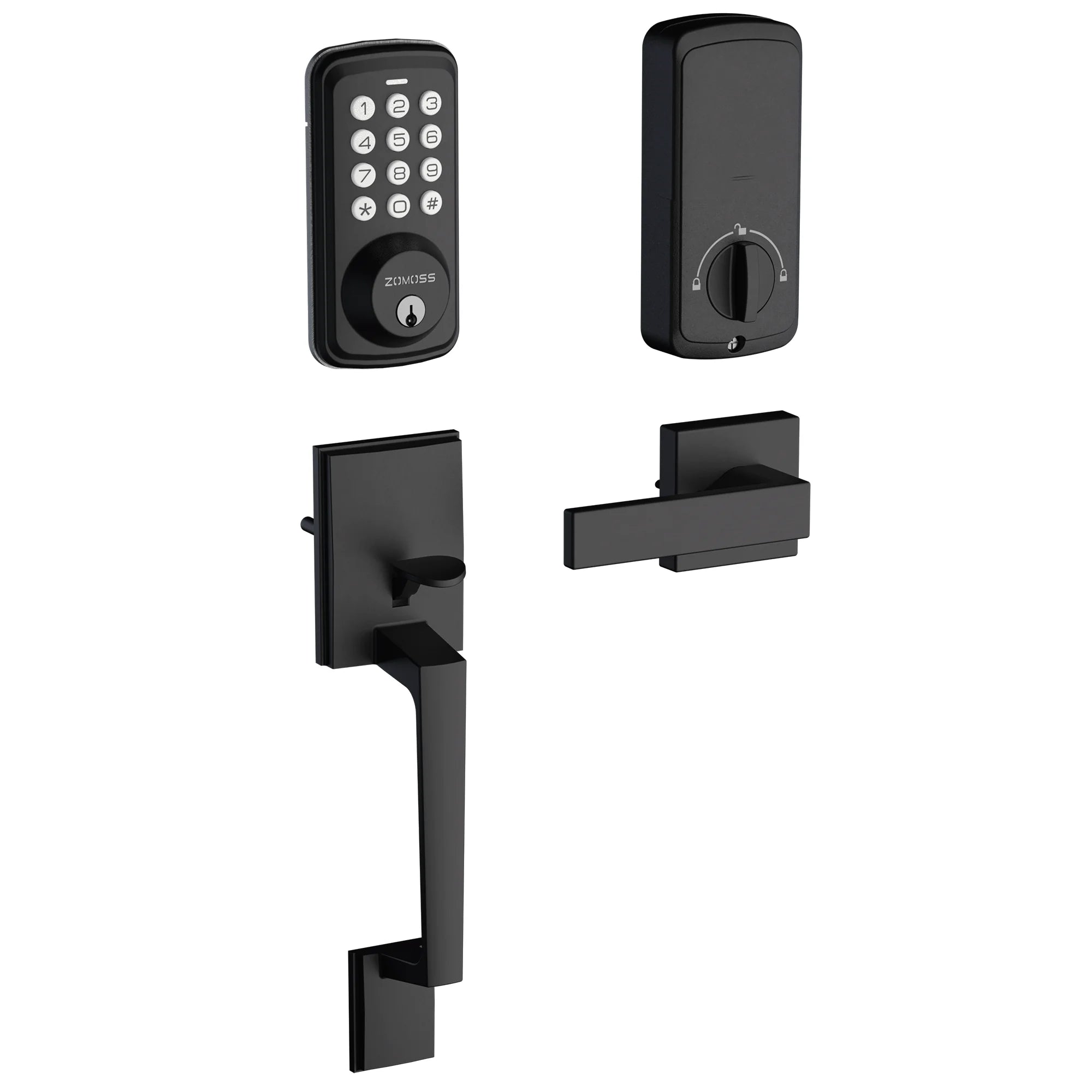 ZOMOSS Smart Keypad Door Lock Set -Two-Door Knob Touch Fingerprint Password Lock-Keyless Entry Door Lock, Keyed Entry
