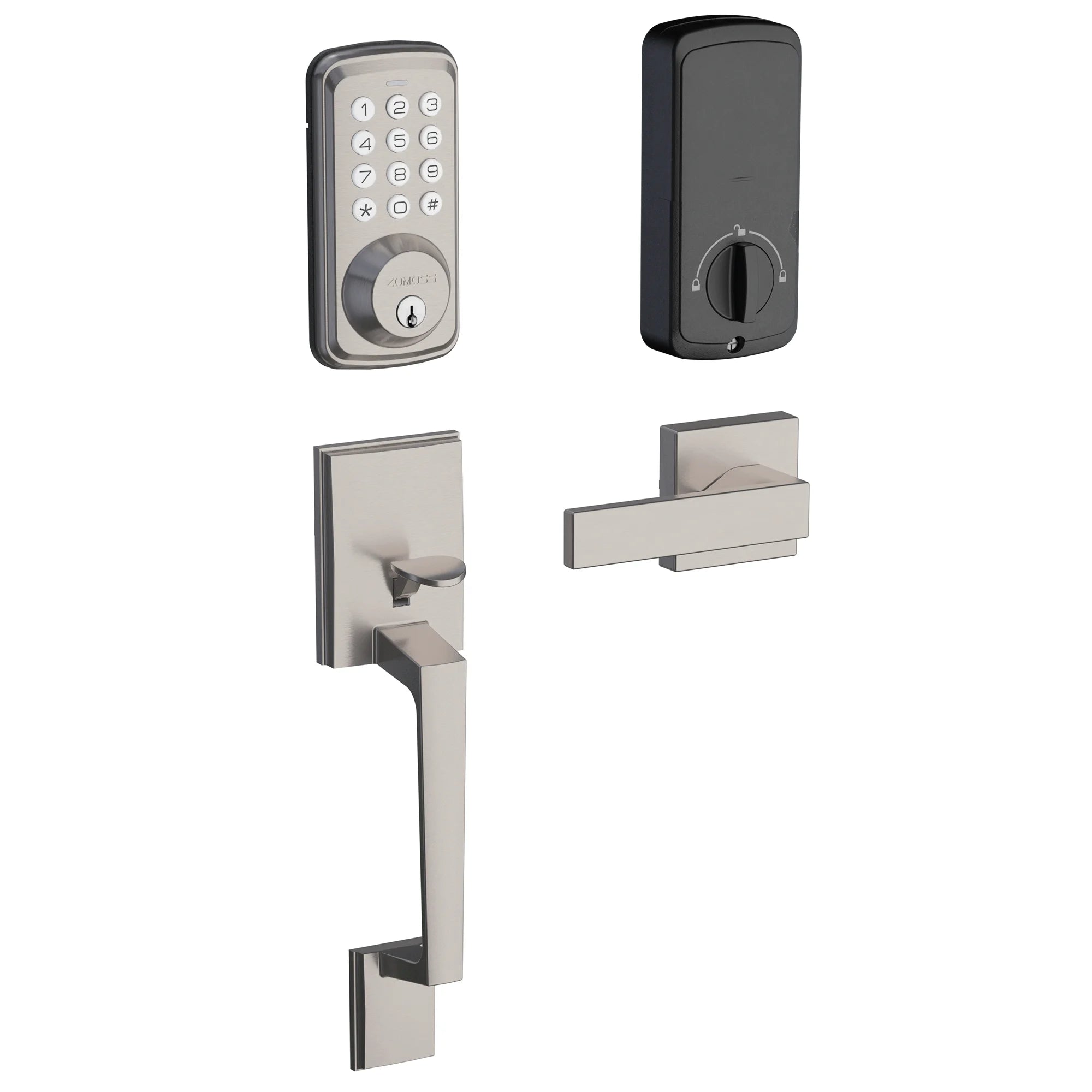 ZOMOSS Smart Keypad Door Lock Set -Two-Door Knob Touch Fingerprint Password Lock-Keyless Entry Door Lock, Keyed Entry