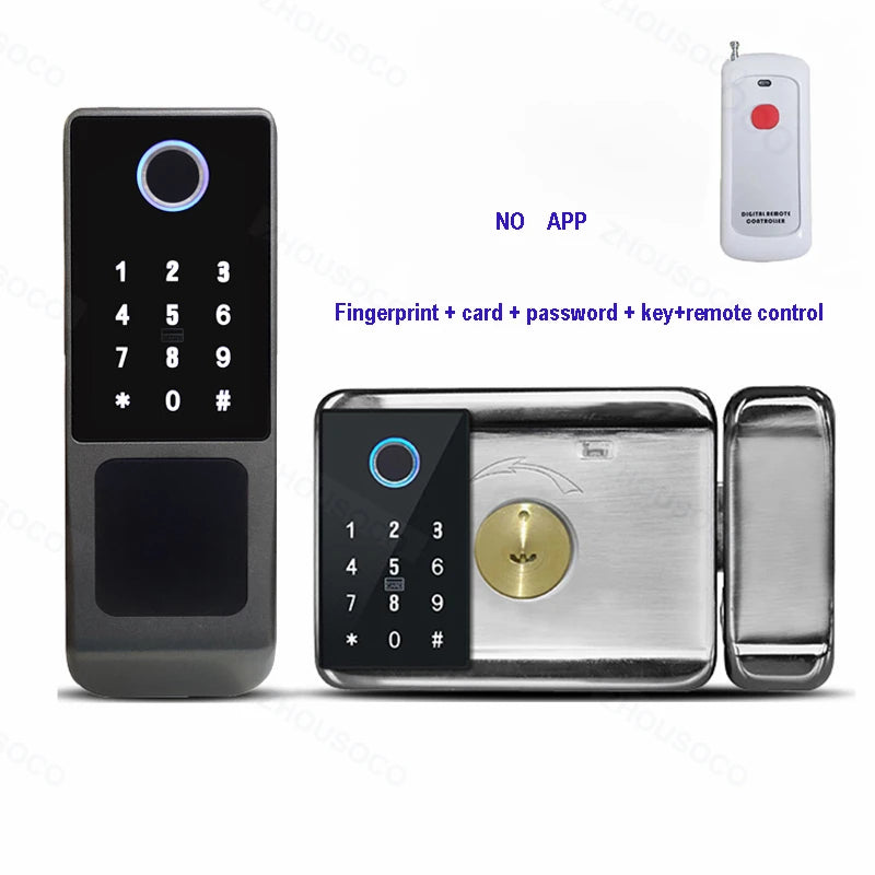 Smart Door Knob Fingerprint Door Lock Rechargeable Keyless Entry Door Lock with Keys TUYA App Control for Bedrooms Cloakroom