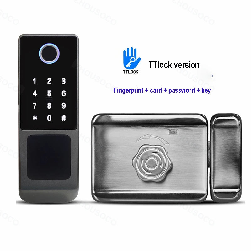 Smart Door Knob Fingerprint Door Lock Rechargeable Keyless Entry Door Lock with Keys TUYA App Control for Bedrooms Cloakroom