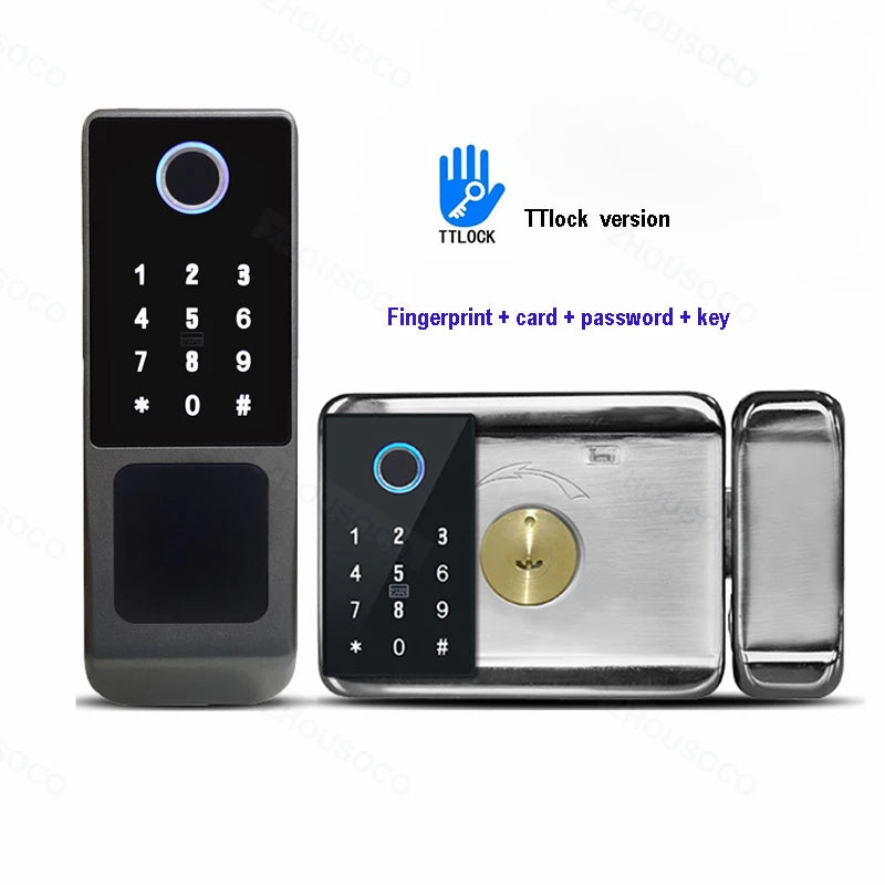 Smart Door Knob Fingerprint Door Lock Rechargeable Keyless Entry Door Lock with Keys TUYA App Control for Bedrooms Cloakroom