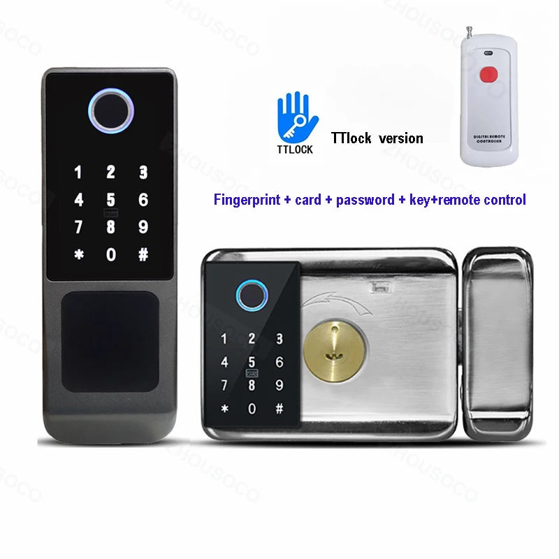 Smart Door Knob Fingerprint Door Lock Rechargeable Keyless Entry Door Lock with Keys TUYA App Control for Bedrooms Cloakroom