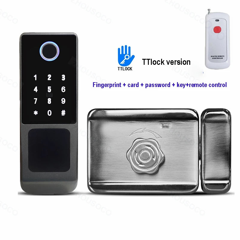 Smart Door Knob Fingerprint Door Lock Rechargeable Keyless Entry Door Lock with Keys TUYA App Control for Bedrooms Cloakroom