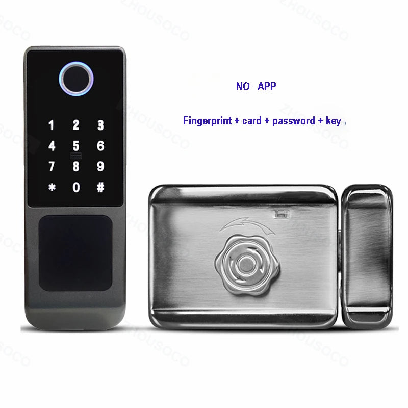 Smart Door Knob Fingerprint Door Lock Rechargeable Keyless Entry Door Lock with Keys TUYA App Control for Bedrooms Cloakroom