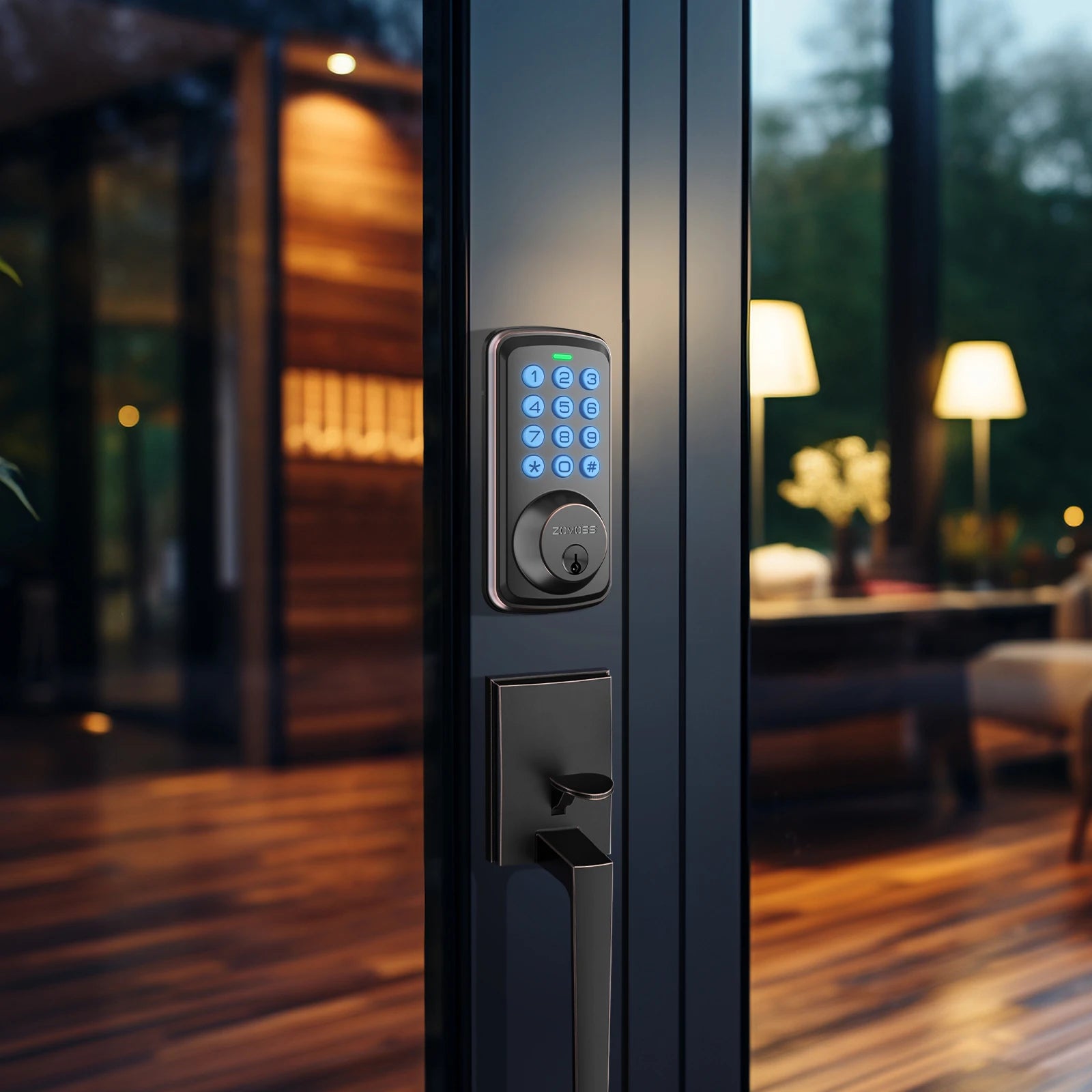 ZOMOSS Smart Keypad Door Lock Set -Two-Door Knob Touch Fingerprint Password Lock-Keyless Entry Door Lock, Keyed Entry